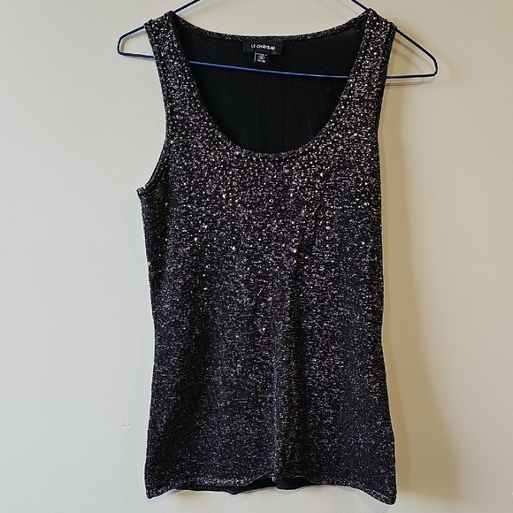 le chateau Tops - Le Chateau Glittery Black XS Tank Top